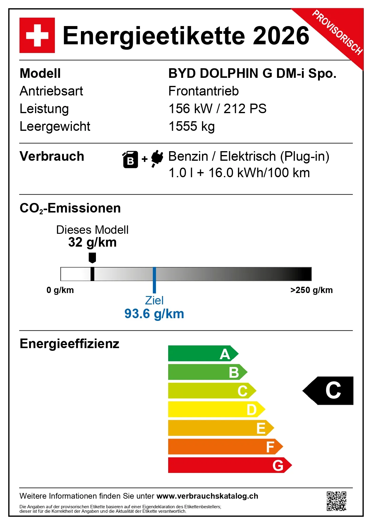 Energieetikette 4 — BYD DOLPHIN G DM-i